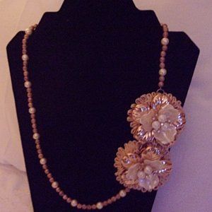 Unique Rose Gold Flower Necklace